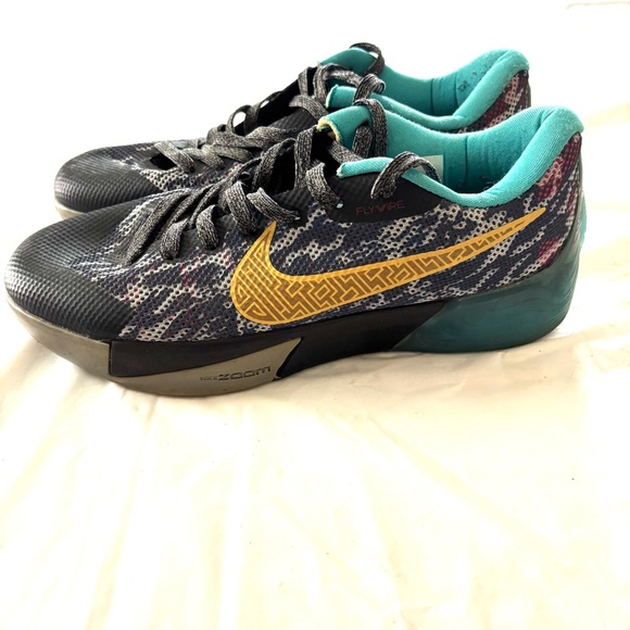 Nike Sneakers KD Trey 5 II China Black with Teal and Gold Accents SZ 8 Worn 1X - Picture 2 of 13